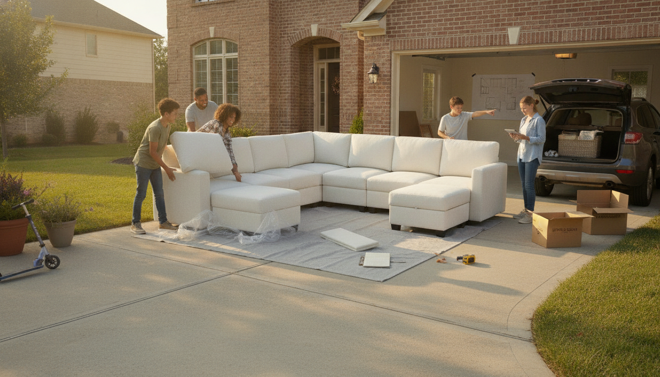 U-Shaped Modular Sectional Layout: Room Fit & Flow
