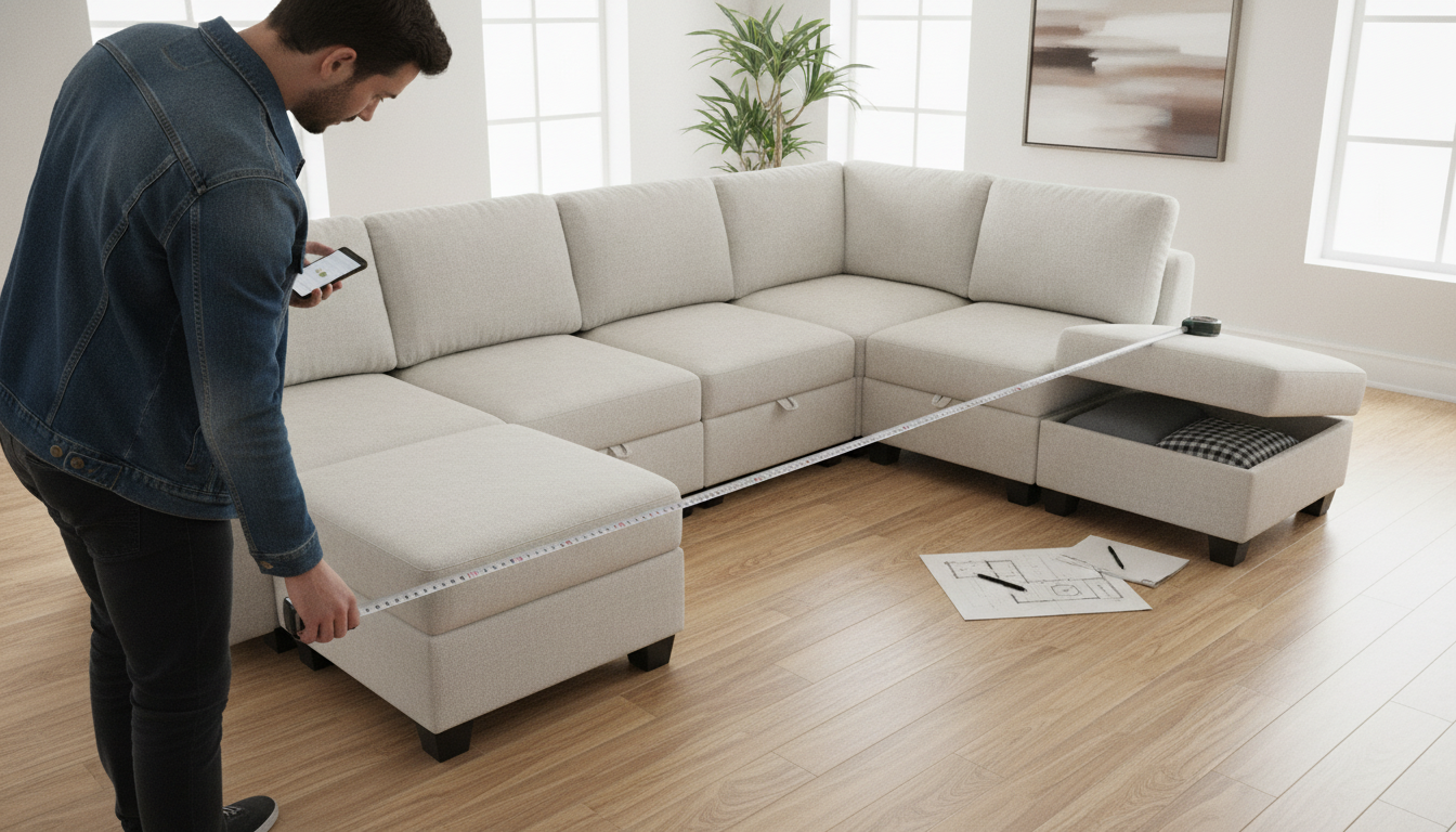 Measure for a U-Shaped Sectional With Storage: Fit Guide